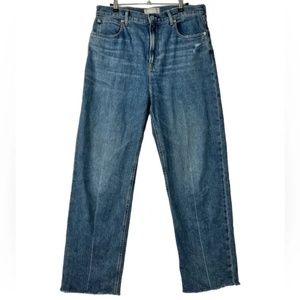 Everlane NWOT The Way High Jean Organic Cotton Medium Wash Raw Hem